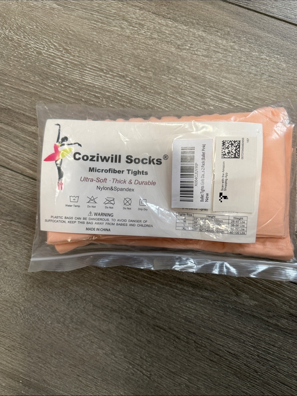 Coziwill Kids Microfiber Tights in Peach